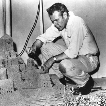 Jerome Hill on the set of The Sand Castle.