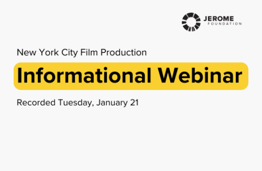 New York City Film Production Informational Webinar, recorded January 21, 2025