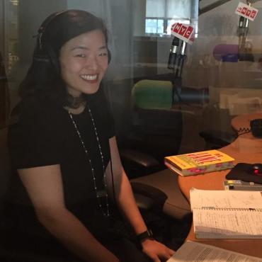 Patricia Park in the studio of WNYC