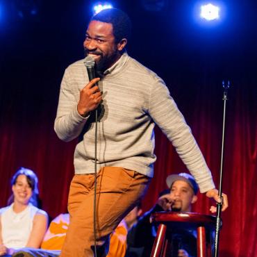 Ikechukwu Ufomadu performing at Littlefield in Brooklyn, NY.